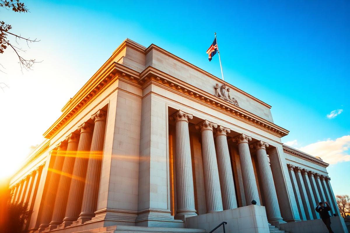 Treasury building symbolizing inflation policy
